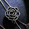 Fashion Black Rose Sweater Chain Female Crystal from Austrian 2 Colors Autumn and Winter Retro Flowers Wild Necklace