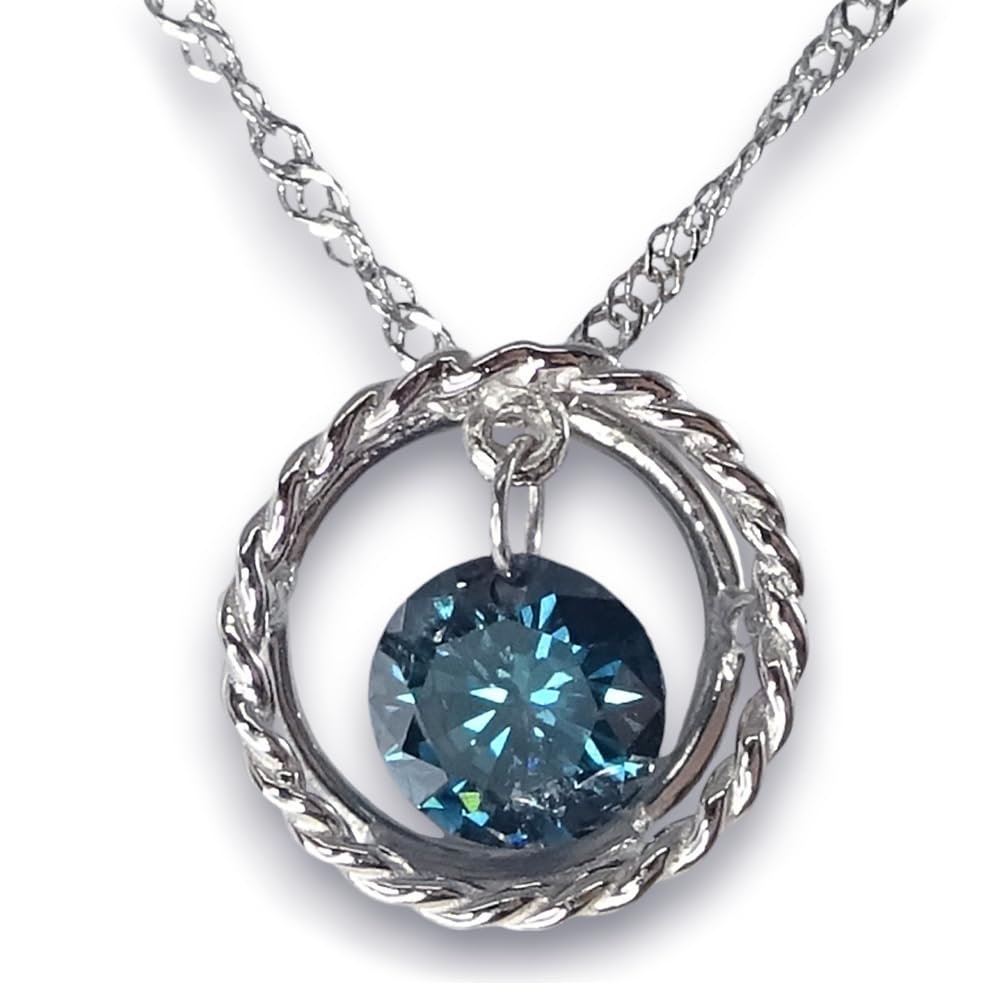 

Platinum Diamond Necklace Blue Diamond Single SI Class Swaying Laser Hole Diamond Identification Certificate ~ 0.30ct [Gem Included] [Birthstone синій