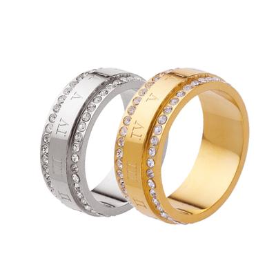 Personalisierter Trend, Diamant-Zeigefingerringe auf beiden Seiten, Modische Partnerringe, Zwei Reihen Diamantringe