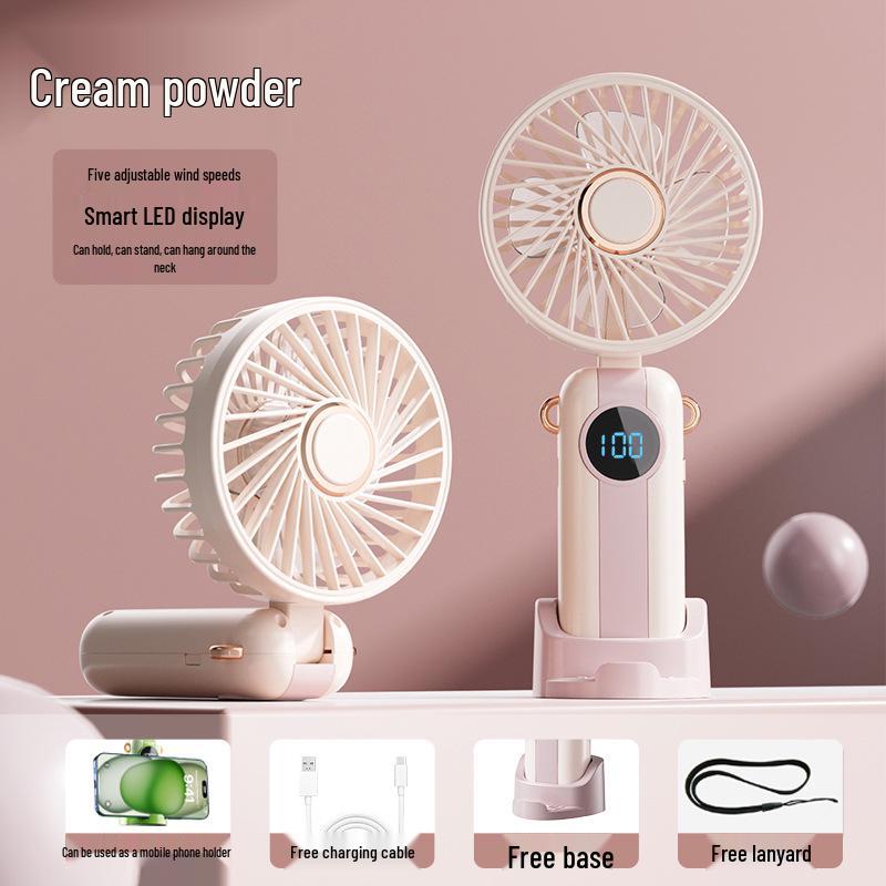Portable USB Rechargeable Cartoon Mini Fan with Long Battery Life for Summer Cooling