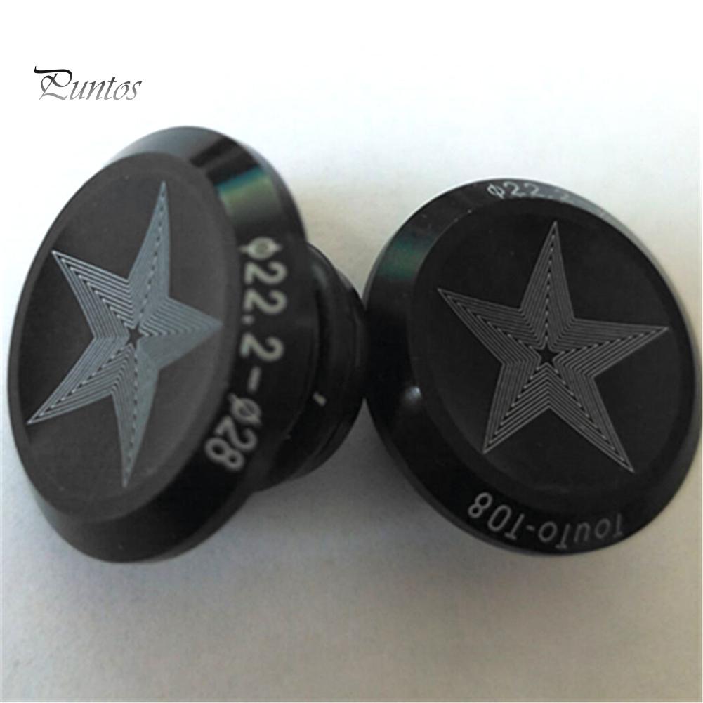 Puntos Aluminum Alloy 2Pcs Mountain Bicycle Bike Cycling Handlebar Grips Plug Bar Ends