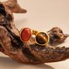 Vintage Inlaid Resin Acrylic Open Ring for Women Elegant Irregular Geometry Adjustable Knuckle Ring Daily Wear Jewelry