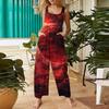 Women's Casual Halloween Printed Jumpsuit Sleeveless Printed Cotton Jumpsuit