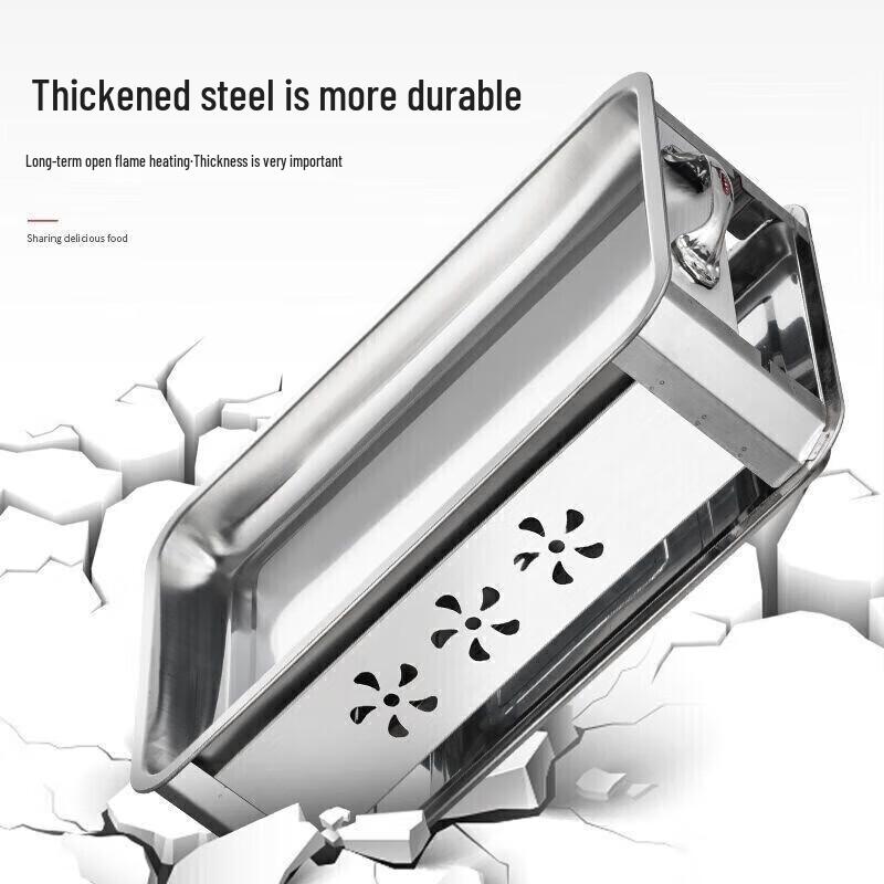 Thickened Stainless Steel Rectangular Roasting Pan with Pull-out Stand