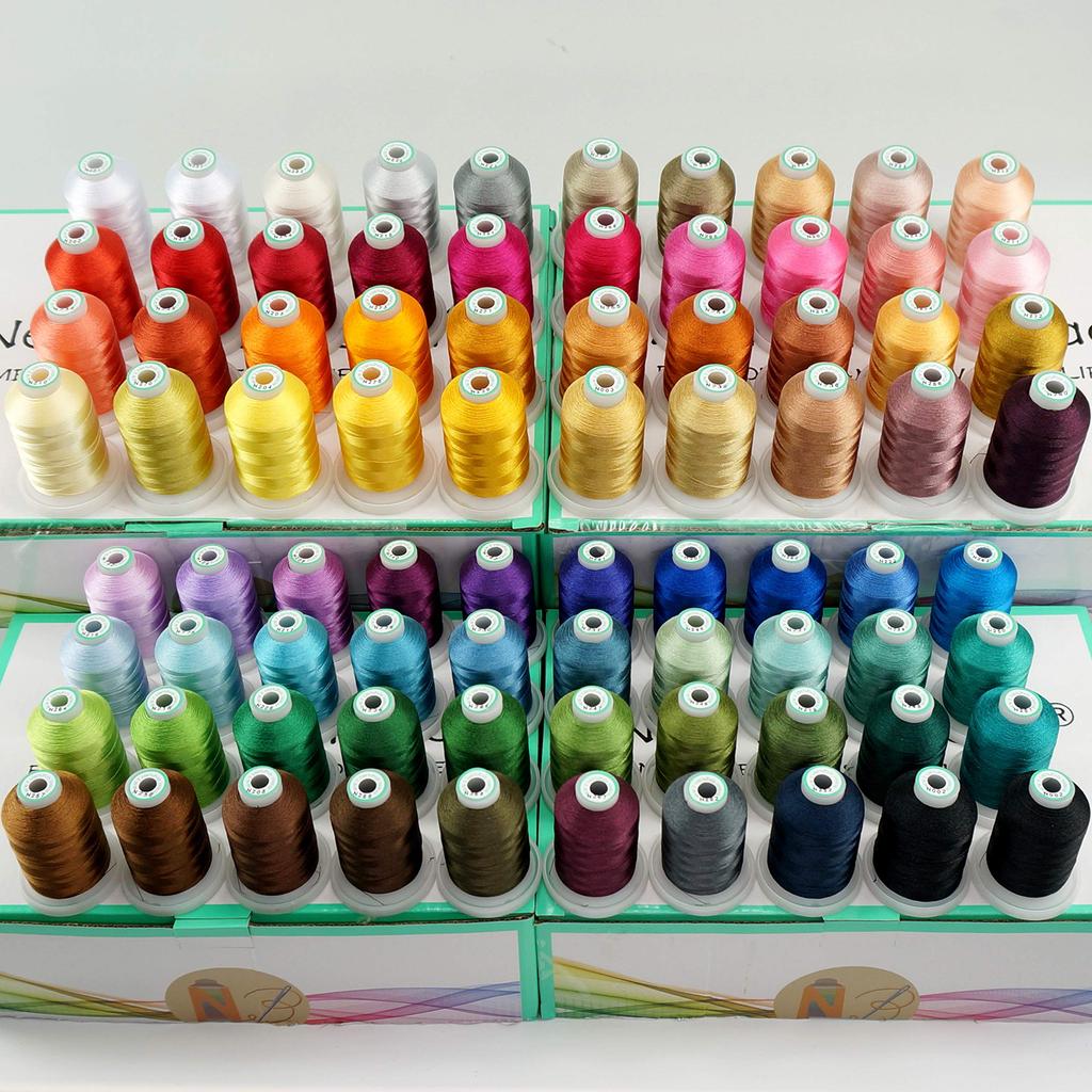 New Brothread 80 Spools Polyester Sewing Machine Embroidery Thread Set 1000M 50 Each Spool Colors Compatible with Janome Colors - (1100Y) No. -