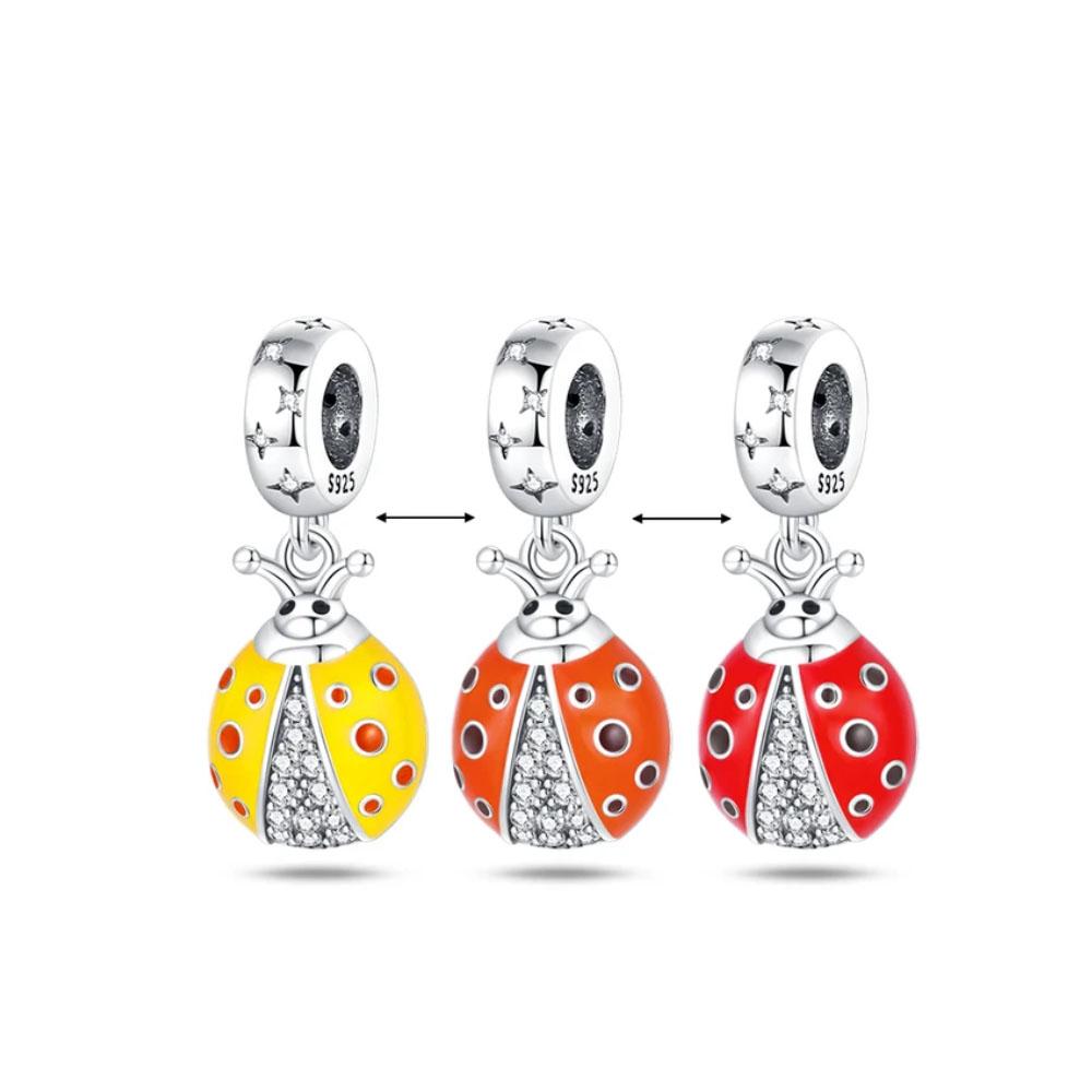 New 925 Silver, Red Strawberry, Mushroom, Car Bead Cross, Dog Pendant Original Bracelet DIY Accessories Exquisite Jewelry