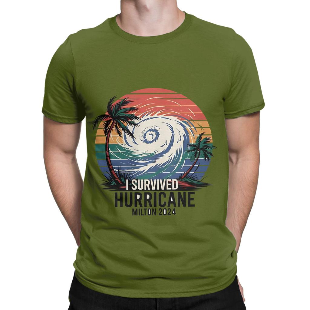 I survived hurricane milton 2024 Funny Graphic 100 Cotton TShirt Hurricane Tees Tops For Unisex