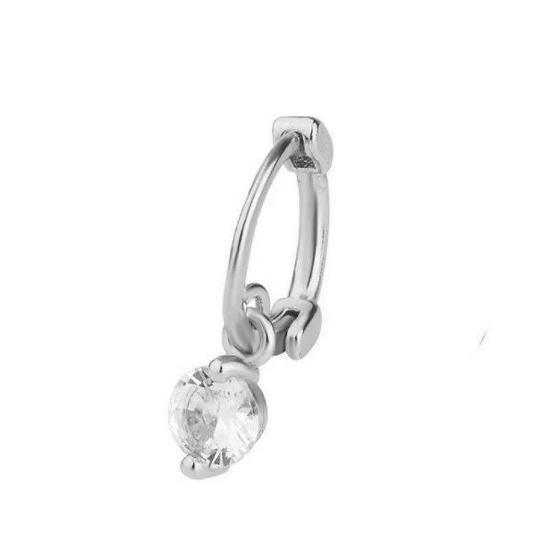 

Small Ear Lobe Daily Zircon Ear Bone Ring Minimalist Easiest for Match 925 Sterling Silver Ear Clip Fashion Ins Style Earrings Mini Ear Ring 6mm серебряный