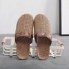Linen Home Slippers Women Wooden Floor Slippers Couples Home Grass Mats Indoor Male Sandals Comfortable Non Slip House Shoes Bathroom