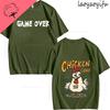 Chicken Game Theme 100Cotton Summer TShirt Shortsleev Tops Breathable Printed Fashion Mens Womens High Quality Oneck