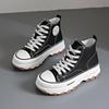 Spring, Summer, Autumn and Winter Women's Shoes Women's Mid-top Canvas Shoes White Shoes