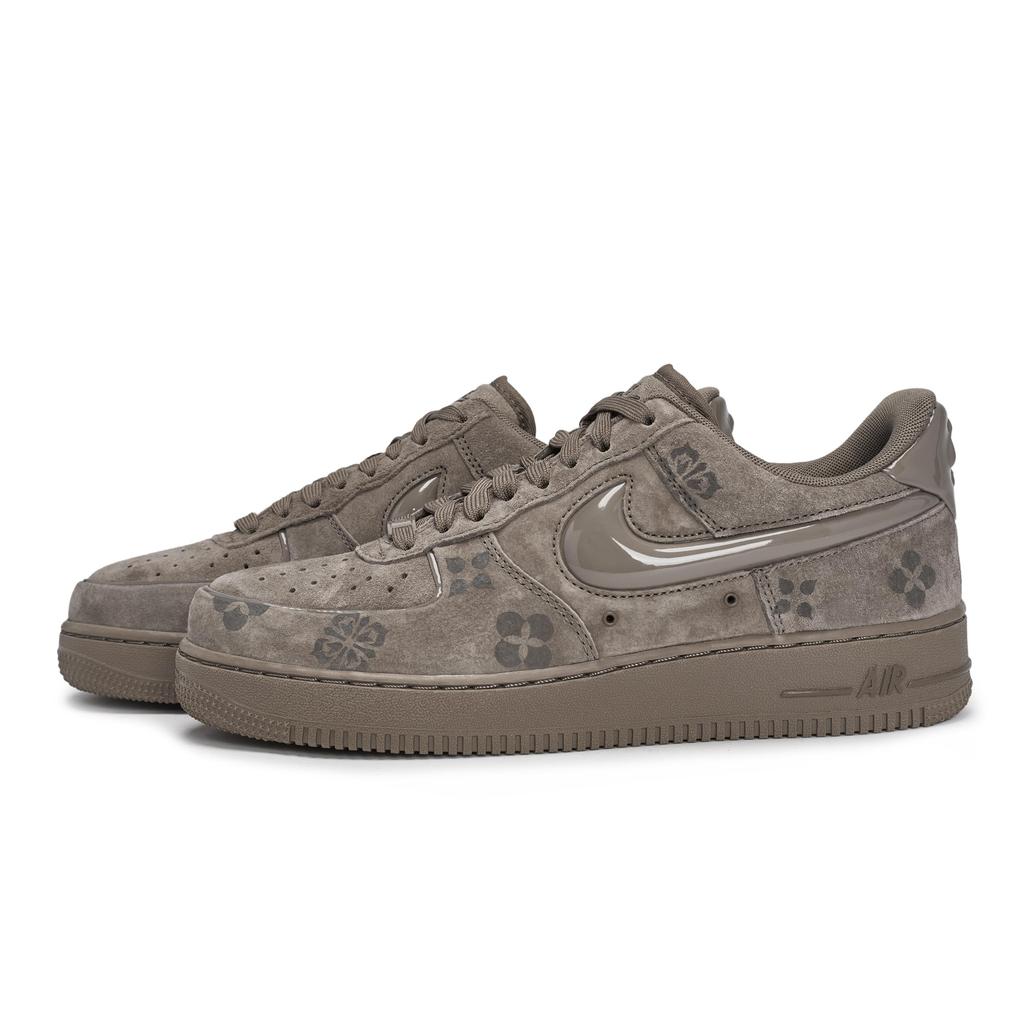 Nike Air Force 1 811 Manufacturing, Coffee Pattern Abrasion Resistant Low top Skateboard Shoes Women's Gray Brown HV4406-200(Team80-)