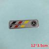 Long Thin Aluminium Label Sticker Car Emblem for Mercedes Benz AMG Edition Logo Powered By Germany Flag Racing Track Stripes