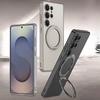 Magnetic Rotating Bracket Phone Case for Samsung Galaxy S25 Ultra Electroplate Leather Holder Shockproof Protective Cover