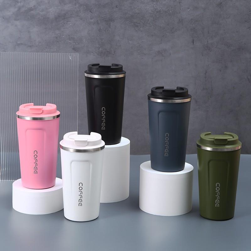 Outdoor Portable Car Cup 304 Stainless Steel Double-Layer Vacuum Thermos Cup Simple Office Coffee Cup