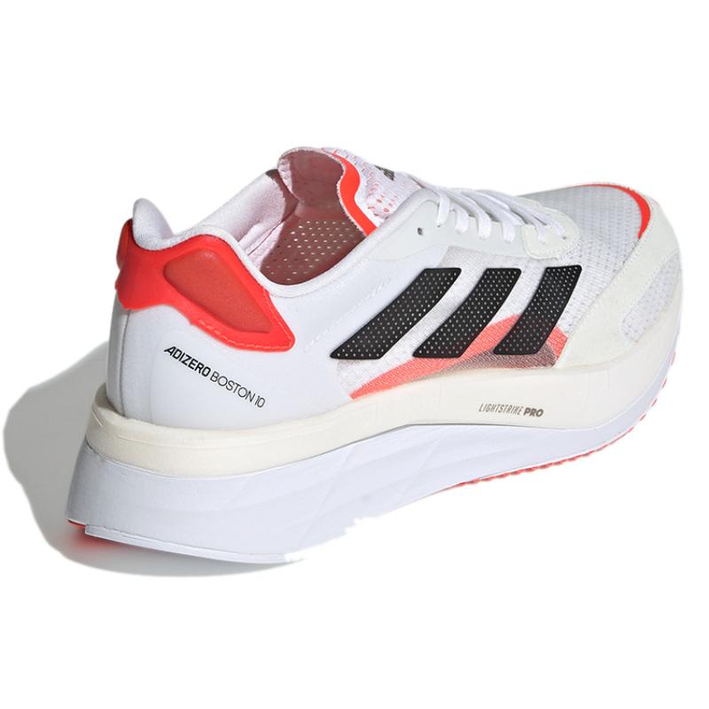 Adidas Adizero Boston 10 White Black Solar Red Women's Sneakers FY4080