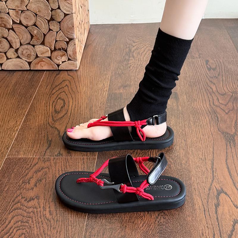 Flat toe sandals women's summer new versatile outer wear lazy commuting shoes temperament beach shoes