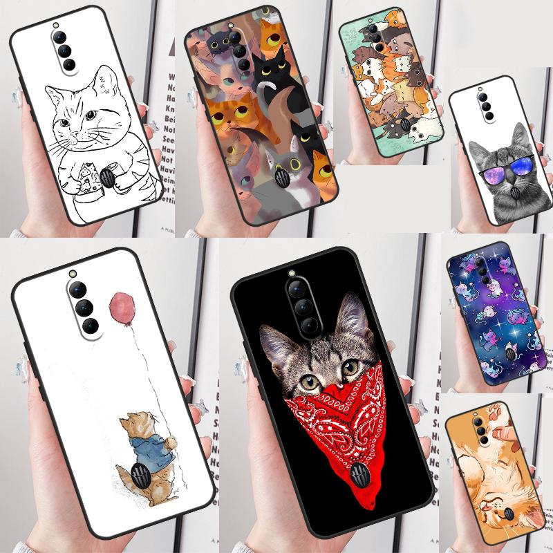 Cute Kitten Cats Cartoon Case For Red Magic 9 10 Pro Plus 8 7 6 Pro 5G 5S 6R RedMagic 10S 8S 7S 9S Pro Plus Cover