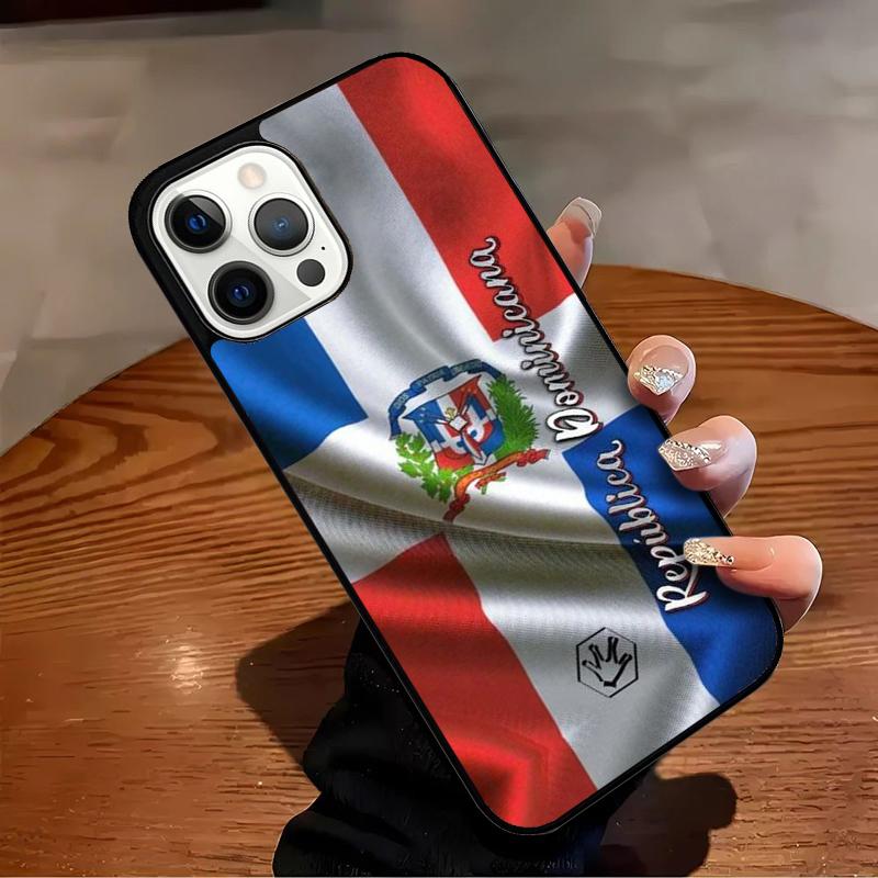 Dominican Republic Flag Back Phone Case For iPhone 17 Air 16 15 14 13 12 11 Pro Max Max Plus Bumper Case Cover