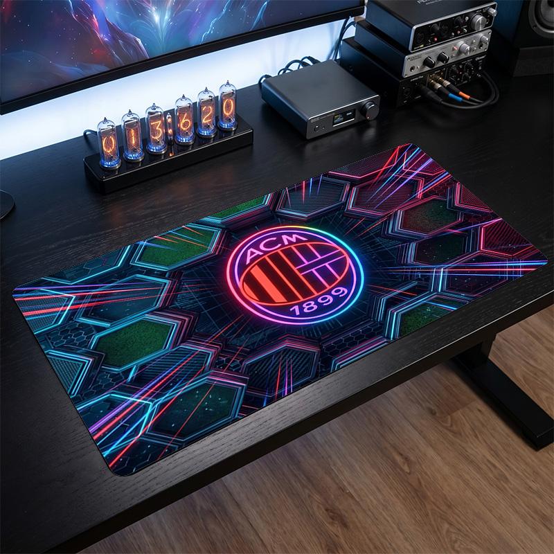 Tappetino per Mouse Grande Stampato AC Milan, Tappetino Morbido in Gomma Antiscivolo per Scrivania da Gioco per Ufficio Laptop Computer Decorazione