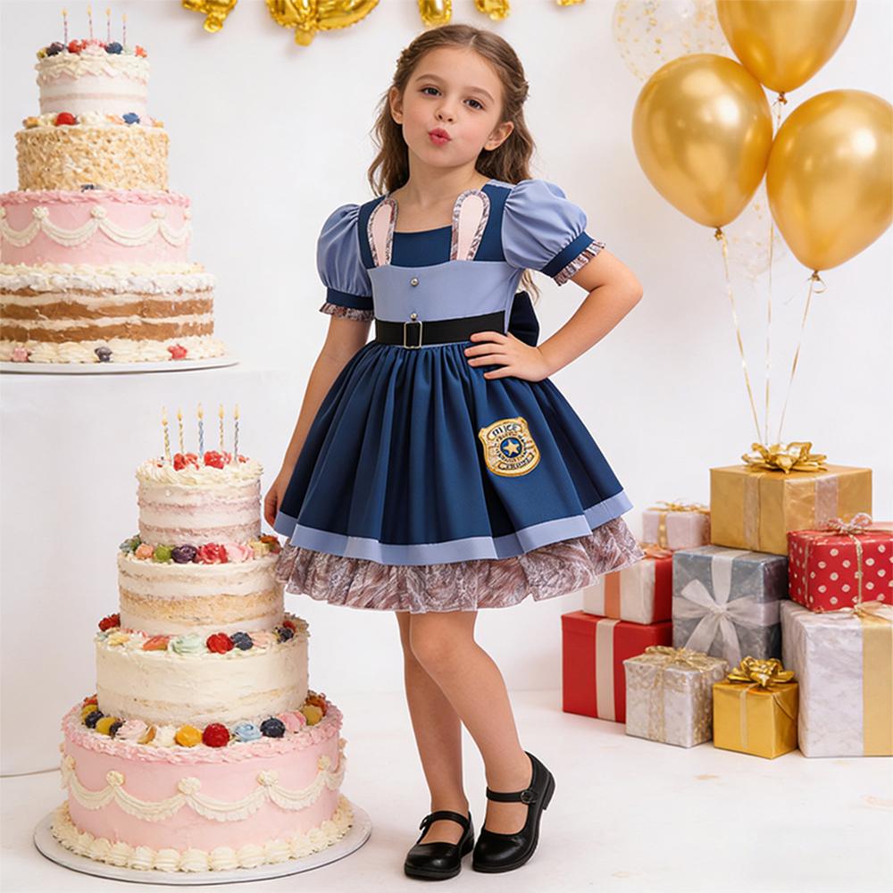 Zootopia 2 Judy Bunny Police Cosplay, Kids Halloween Party Dress-Up Costume Gift