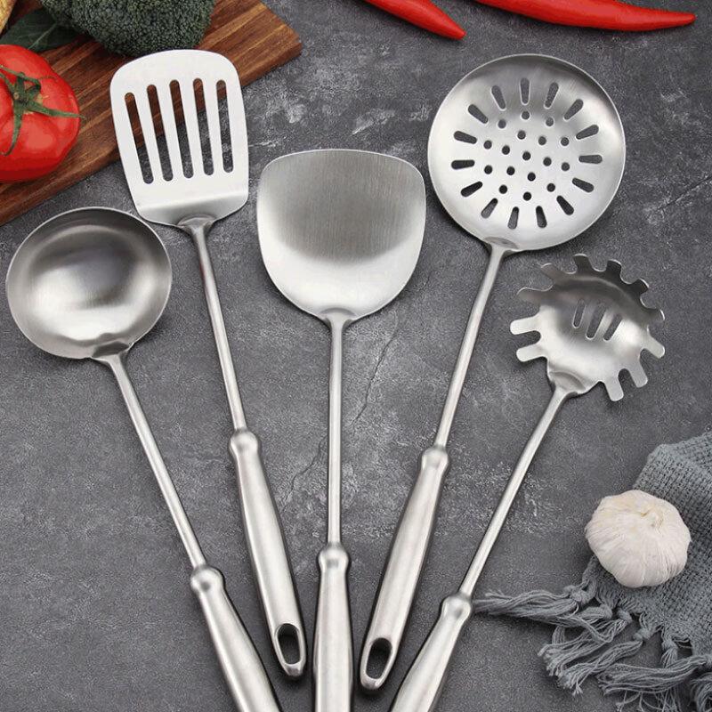 IBOER 304 Stainless Steel Kitchen Utensils with Gourd Handle