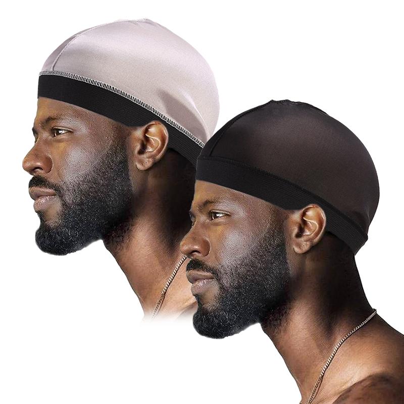 2PCS/LOT Silky Dome Wave Cap Elastic Bandanas Unisex Wig Cap Night Sleep Headcover Cancer Hair Loss Chemo Cap Hair Accessories