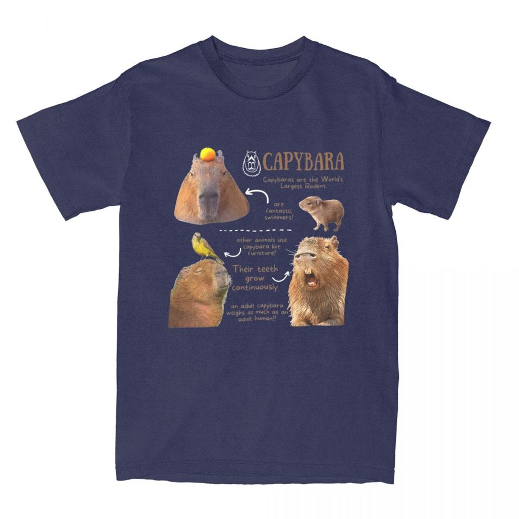 Crazy Capybara Fun Facts T-Shirts Men Women Cotton Cute Capybaras Tees Shirt Gift Idea Clothes