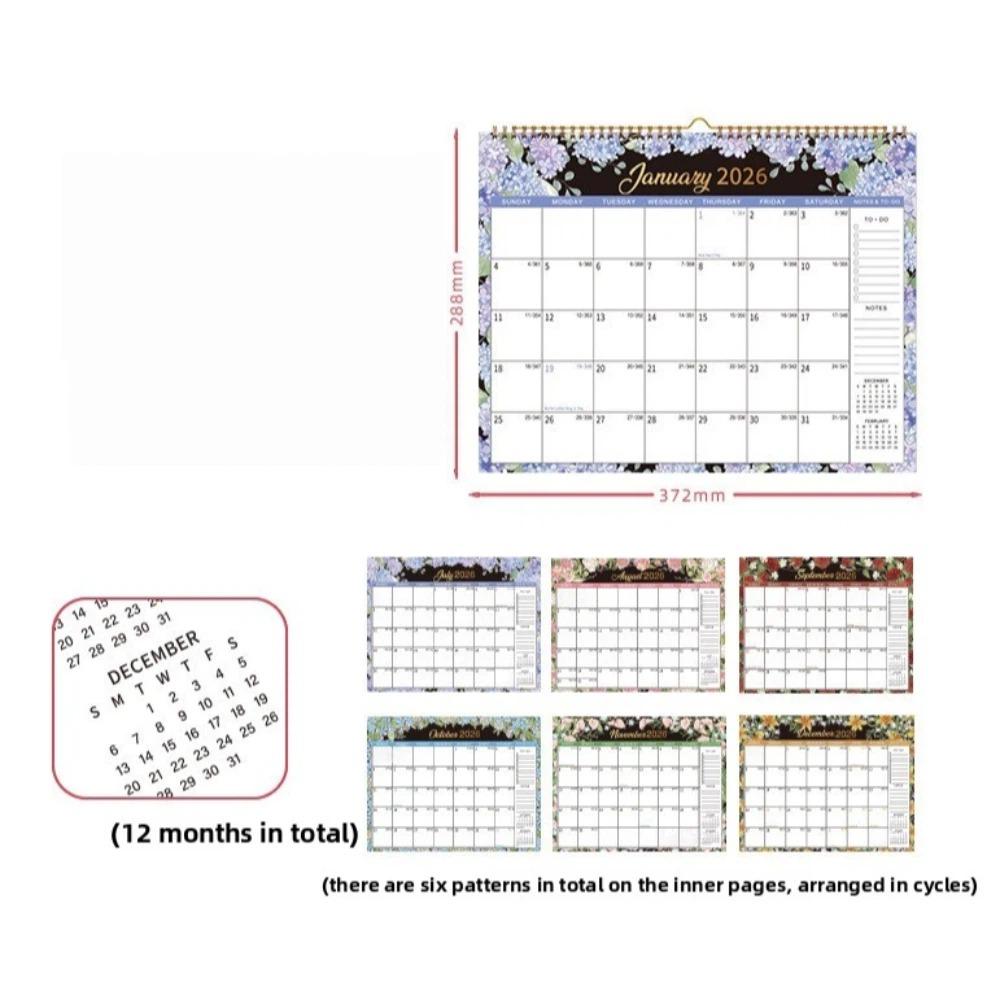 

2026 Jan.- Dec. Monthly Calendar 12-Month Hanging Calendar New Wall Calendar Home Use C
