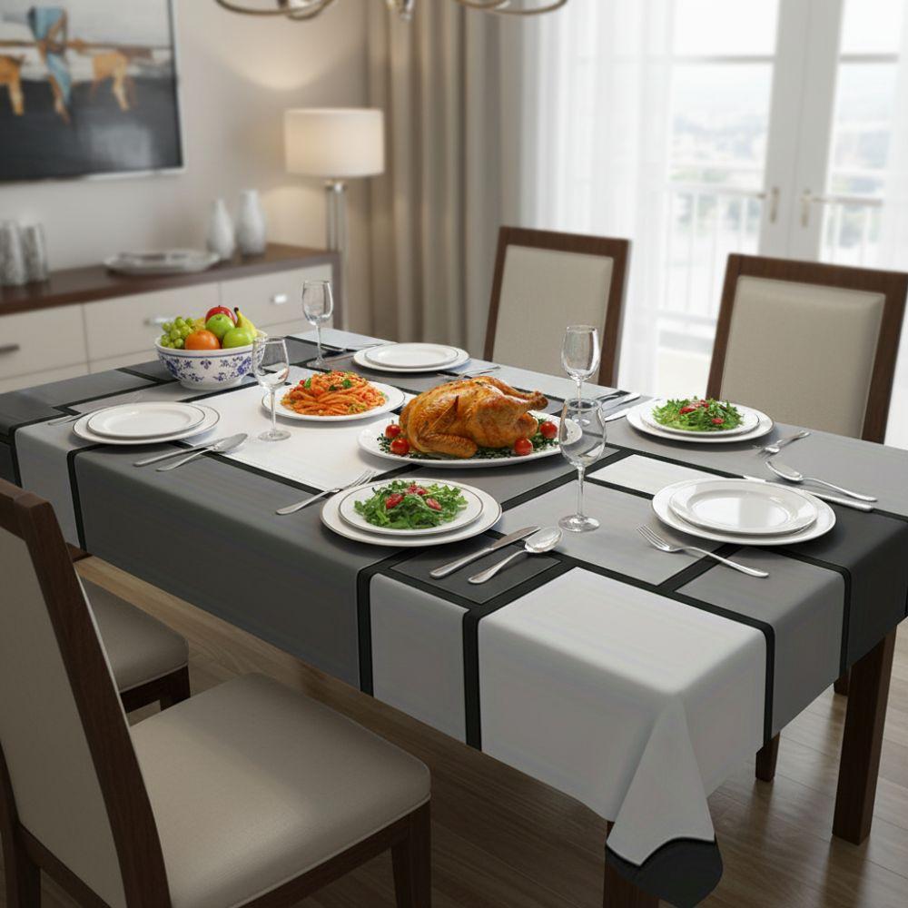 Non-slip Geometric Splicing Tablecloth Modern Simple Style Dining Table Protector Party