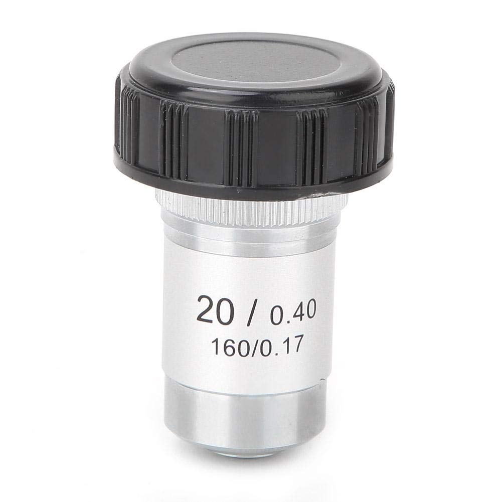 195 All Steel Objective Lens, Stereo Microscope Auxiliary Objective Lens, 4x, 10x, 20x, 40x, 60x, 100x (20X) Microscope Objective Lens, 20x