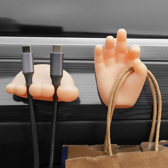2Pcs Bathroom Toothbrush Holders Hand Feet Shape Simple Installation Multipurpose