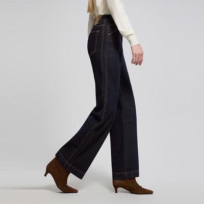 TaTu Women's Retro Wide-Leg Denim Jeans