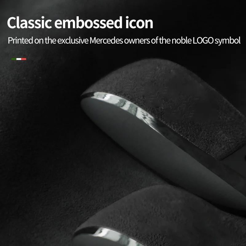 Interior Mouldings Car Key Bag Alcantara Suede For Mercedes Benz A, C, E, S, G, clase W177, W205, W213, W222, X167, GLC, CLA, GL
