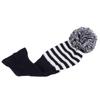 Knit Golf Head Covers Soft Woolen Yarn Knitting Golf Clubs Headcovers Sapphire Blue White Stripe