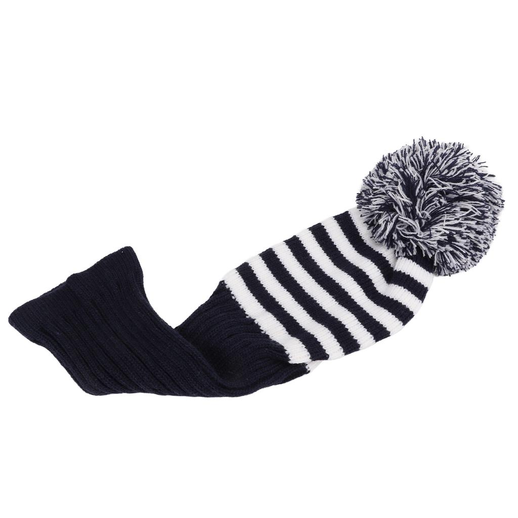 Knit Golf Head Covers Soft Woolen Yarn Knitting Golf Clubs Headcovers Sapphire Blue White Stripe