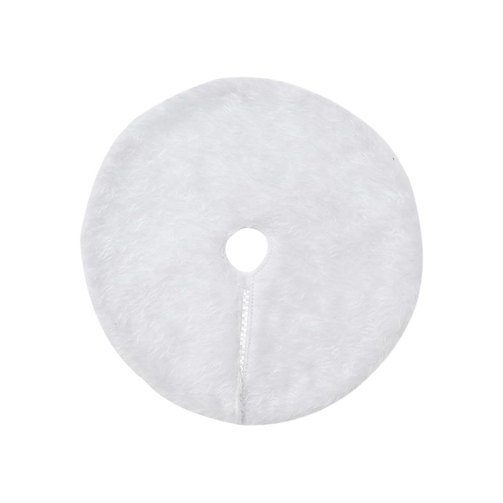 White Mini Xmas Tree Skirt Reusable Comfortable 15 Inch Xmas Tree Skirt Decoration for Living Room Garden