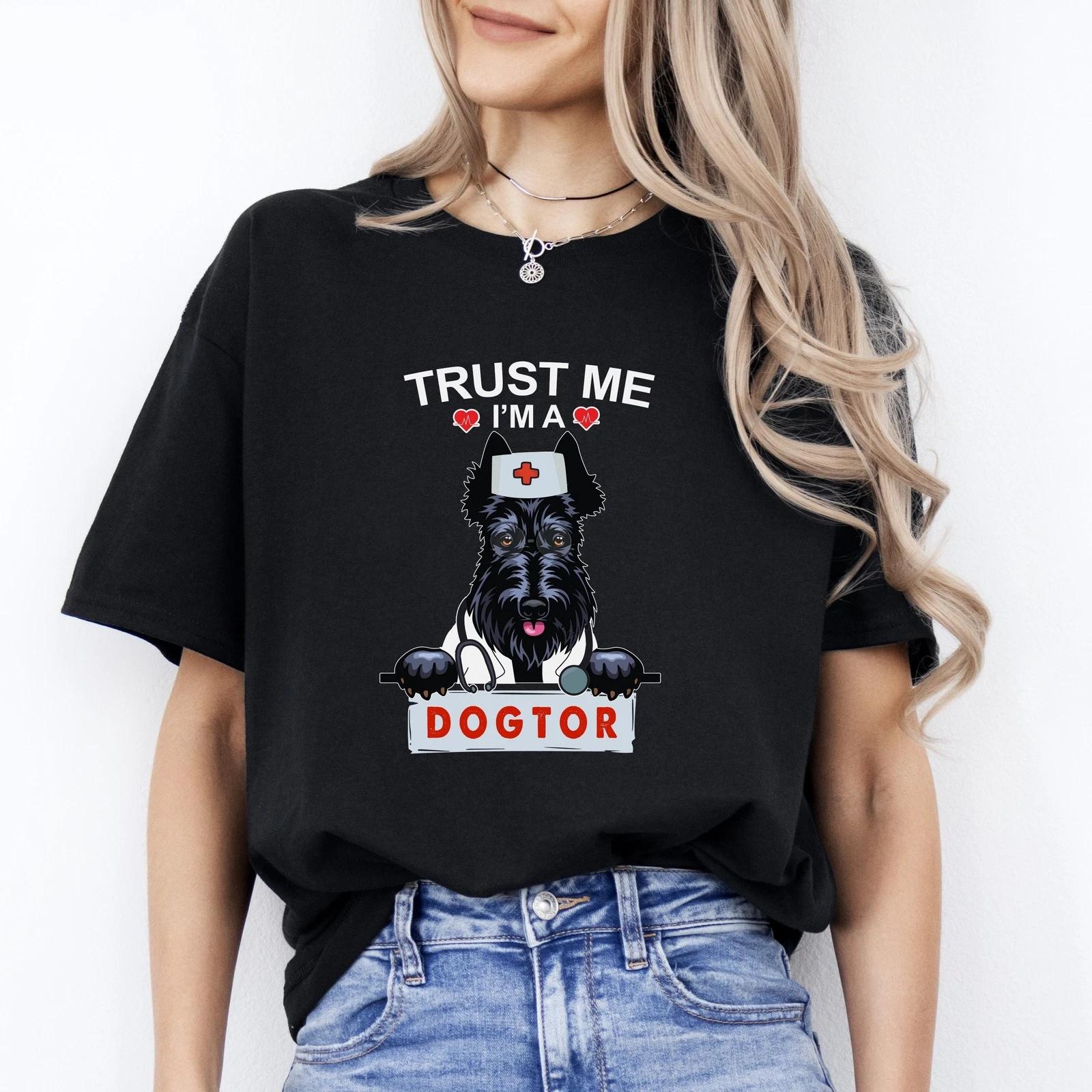 Trust me I m a Dogtor T-Shirt gift Medical Doctor Dog mom Unisex tee Black Navy S
