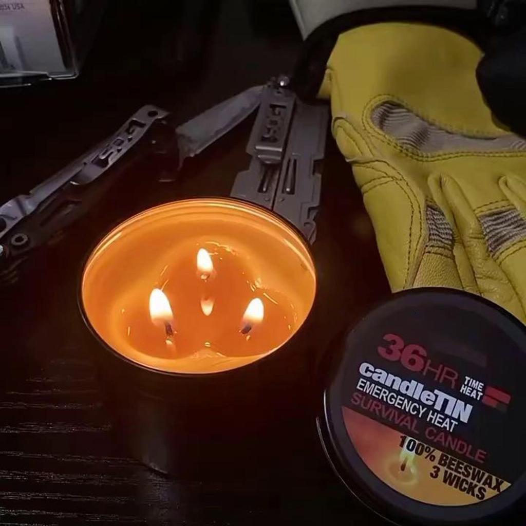 Survival Candle for Power Outages, 36 Hours Long-lasting Smokeless Unscented Candles for Disaster Prevention Emergency Lighting