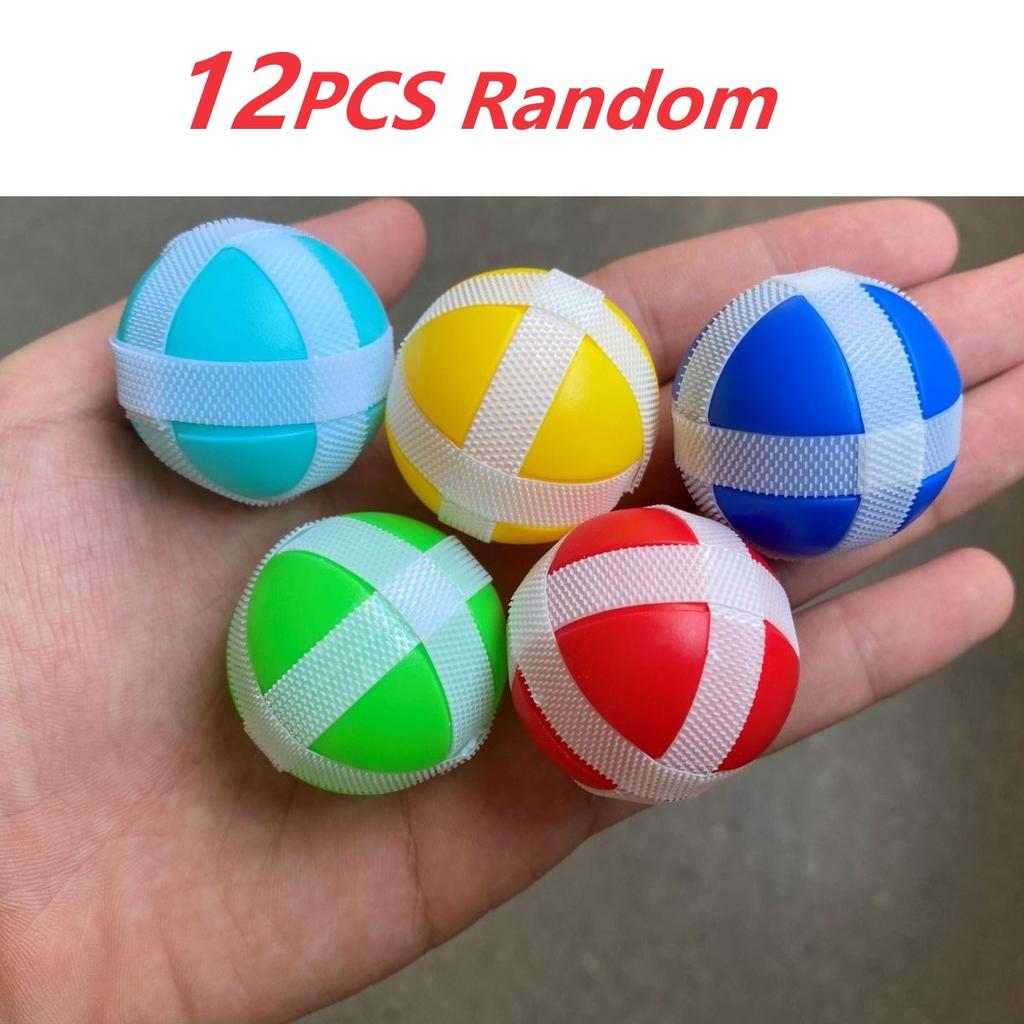 Kids  Childrens Toys 12PCS Sucker Sticky Ball Toy Outdoor Sport Catch Ball Game Playset Throw And Catch Parent-Child Interactive