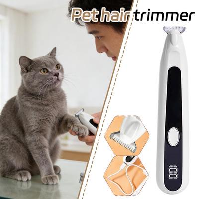 Fast Charging Pet Hair Trimmer Digital Display TypeC Low Noise Grooming Clipper Wide Blade Safe For Dog Cat Fur Cutting Tool