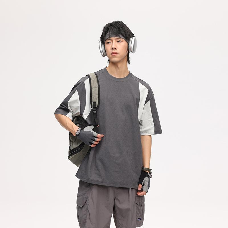 Men's Casual Loose-Fit Short-Sleeve Crew-Neck T-Shirt High-End Men's Summer New Arrival