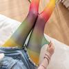 Rainbow Pantyhose Sexy Stockings Gradient Color Tights Harajuku Stockings Seamless Elastic Breathable Slimming Thin Pantyhose