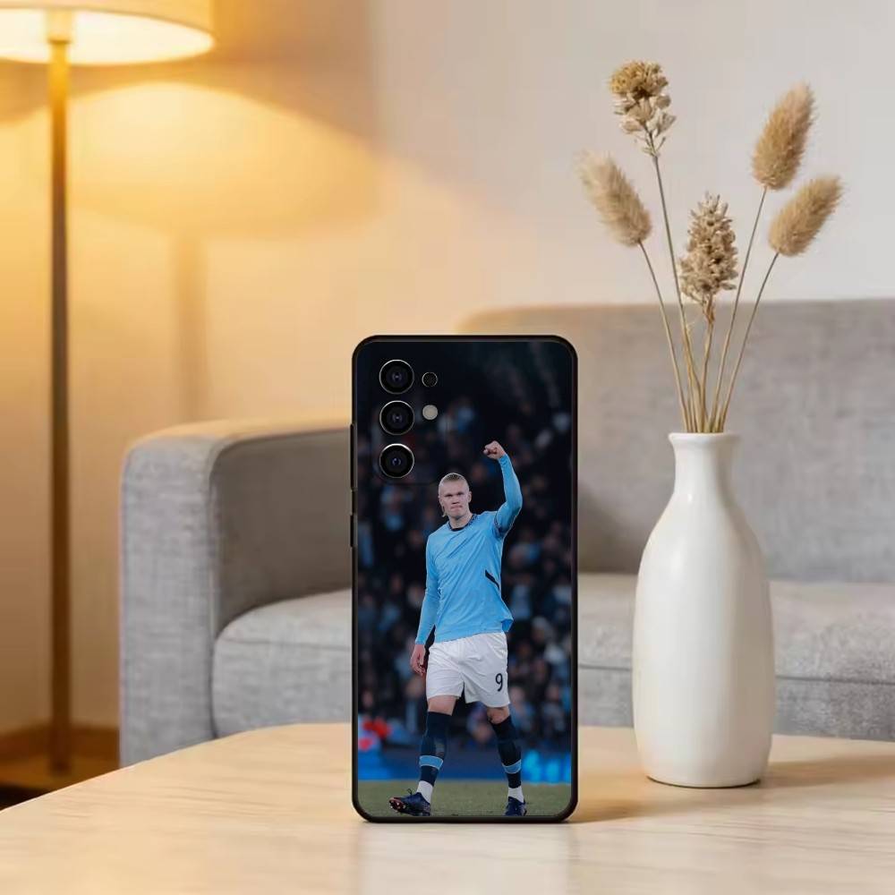 Football Star E-Erling H-Haaland Phone Case For Samsung S25,S24,S21,S22,S23,S30,Ultra,S20,Plus,Fe,Soft Silicone Black Cover
