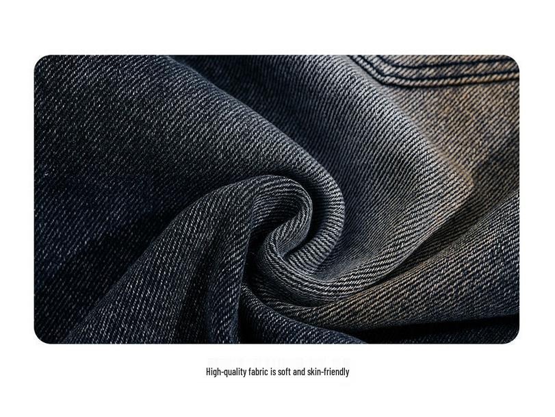 Autumn 2025 Boys' Loose Korean Style Retro Distressed Straight-Leg Jeans