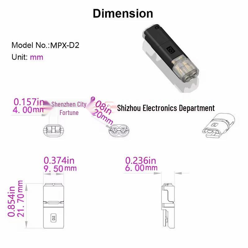 LED Solderless Interlocking Quick Connector for Double Wire Connections