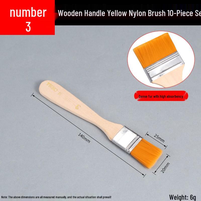 Nylon Soft Bristle Industrial Paint & Art Brush - Small BBQ & Lab Use