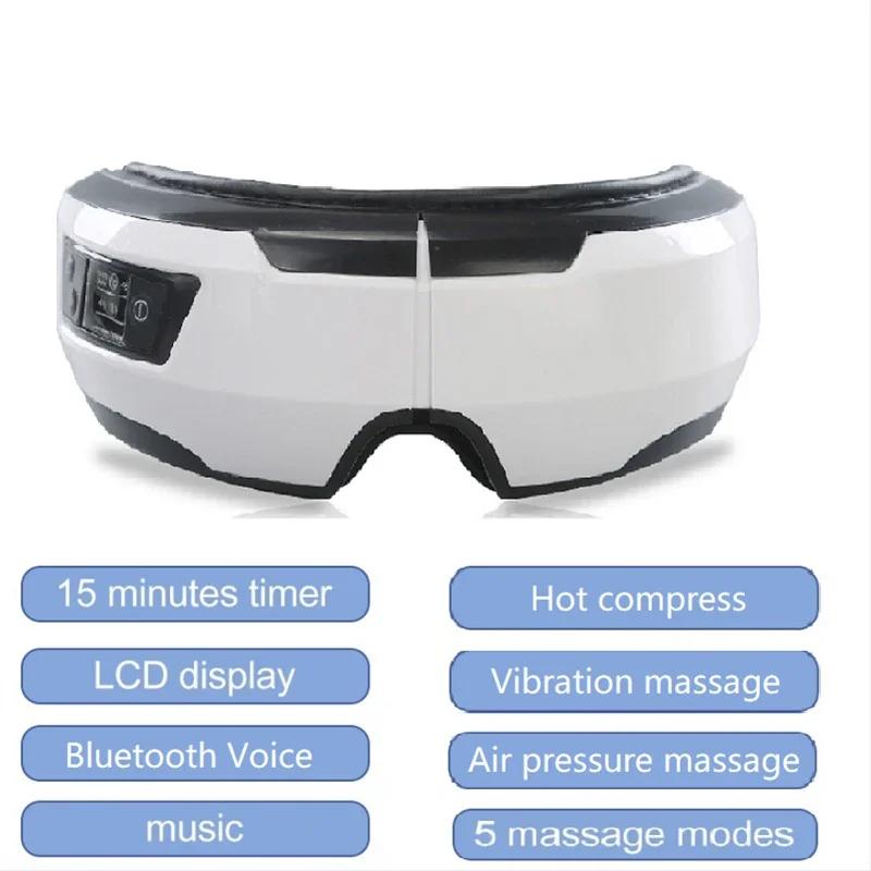 Masajeador De Ojos Con Calor Y Música Bluetooth Smart Air Compression Eye Massager for Fatigue Relief Christmas Gift Sleep Mask