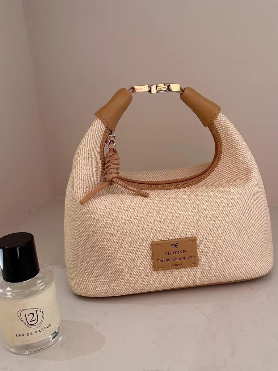 

TOUTOU straw vegetable basket tote bag 2025 summer new seaside beach bag simple hand-held crossbody bag for women