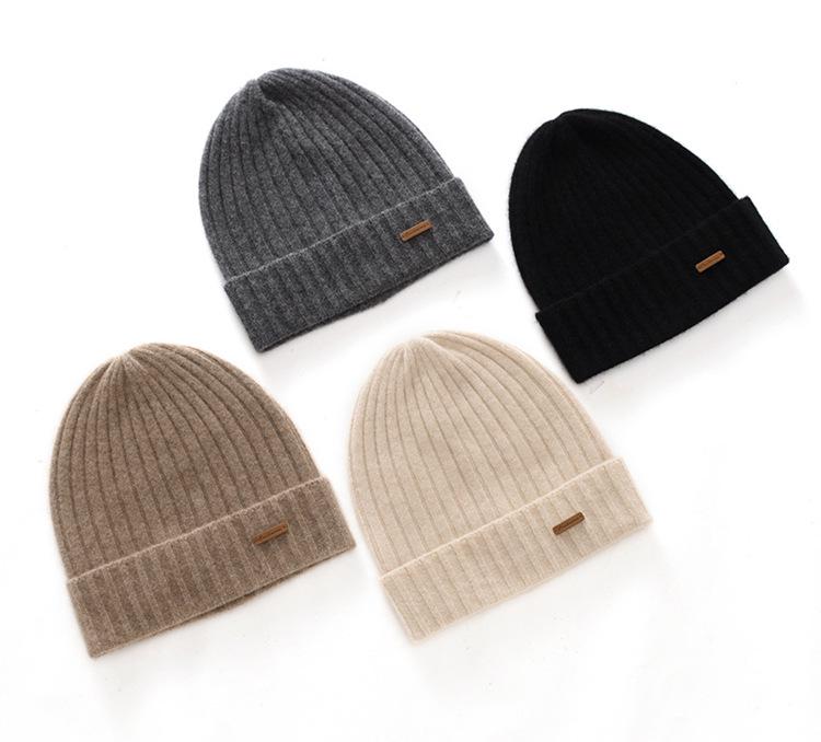 Unisex Thickened Ribbed Cashmere Hat - Autumn/Winter Fashionable Knitted Turban